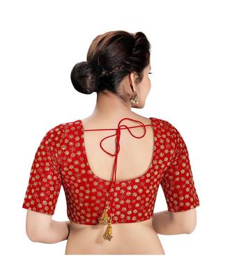 Floral Zari Embroidered Padded Saree Blouse 2