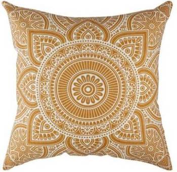 Indiancraft Printed Cushions Cover  (Pack of 2, 60 cm*60 cm, Gold) 1