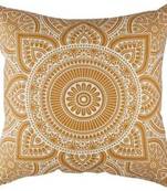 Indiancraft Printed Cushions Cover  (Pack of 2, 60 cm*60 cm, Gold)