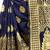 Navy Blue Women's Jacquard Silk Designer Saree With Blouse