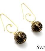 Large Mughal  Enamelwork bead Earrings