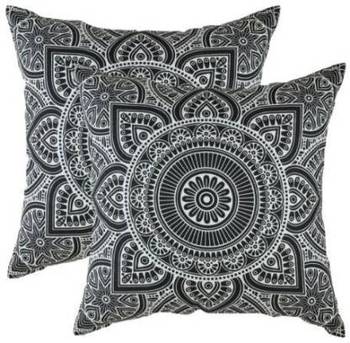 Indiancraft Printed Cushions Cover  (Pack of 2, 60 cm*60 cm, Black) 2