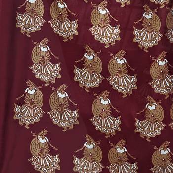 brown printed bhagalpuri silk saree with blouse 6