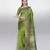 yellow printed cotton saree with blouse