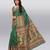 green printed cotton saree with blouse