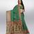 green printed cotton saree with blouse