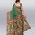 green printed cotton saree with blouse