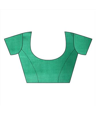 green printed cotton saree with blouse 5