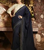 Black Embroidered Fancy Fabric Saree With Blouse