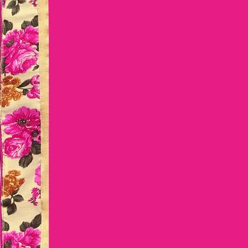 Pink printed chiffon saree with blouse 6