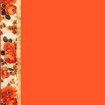 Orange printed chiffon saree with blouse 6