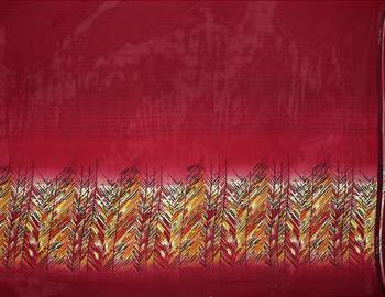 Red printed georgette saree with blouse 6