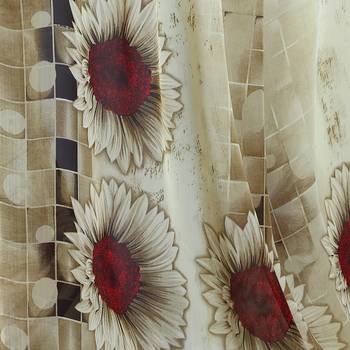 Cream printed georgette saree with blouse 6