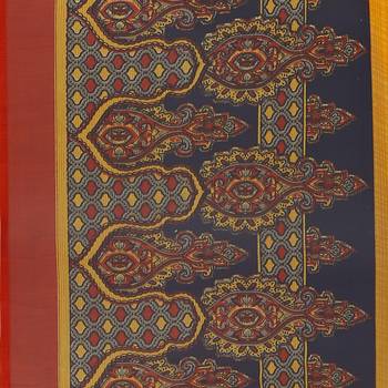 Yellow printed georgette saree with blouse 6