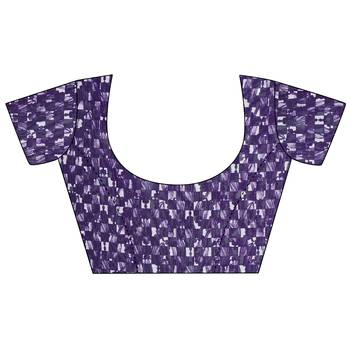 Purple printed georgette saree with blouse 5