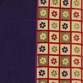 Purple printed georgette saree with blouse 6