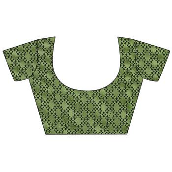 Green printed georgette saree with blouse 5