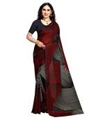 Black printed georgette saree with blouse