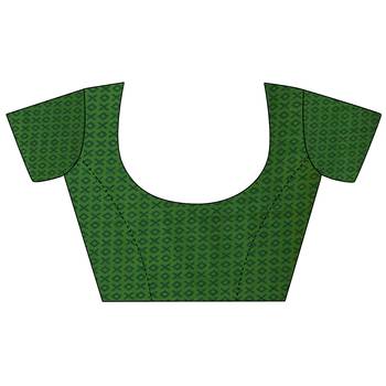 Green printed georgette saree with blouse 5