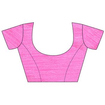 pink printed net saree with blouse 5