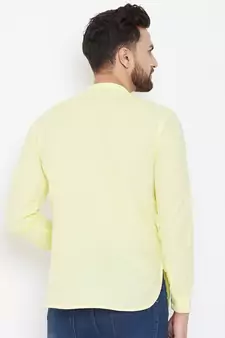 Yellow plain pure cotton men-kurtas