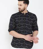 Black plain pure cotton men-kurtas