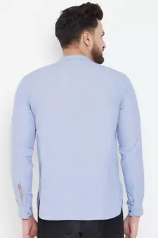 Blue plain pure cotton men-kurtas