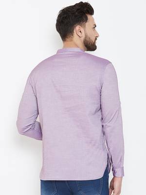 Purple plain pure cotton men-kurtas 3