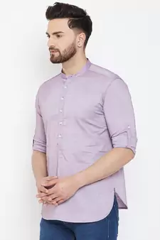 Purple plain pure cotton men-kurtas