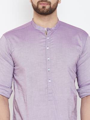 Purple plain pure cotton men-kurtas 5