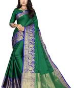 Perrot Color Soft Cotton Silk Heavy Border Saree With Blouse