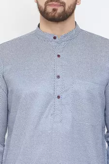 Blue plain pure cotton men-kurtas
