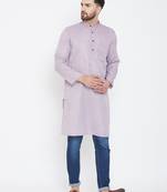 Blue plain pure cotton men-kurtas