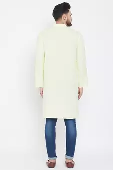 Yellow plain pure cotton men-kurtas