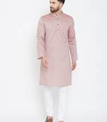 Red plain pure cotton men-kurtas