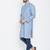 Blue plain pure cotton men-kurtas