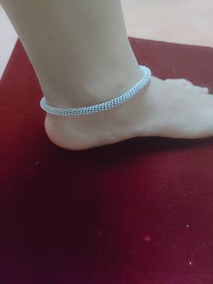 Set Of 2 Oxidised Silver-Plated German Silver Anklets 2