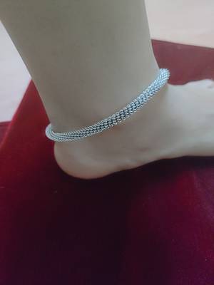 Set Of 2 Oxidised Silver-Plated German Silver Anklets 5
