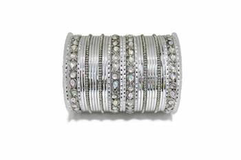 Silver Zircon Bangles And Bracelets 1