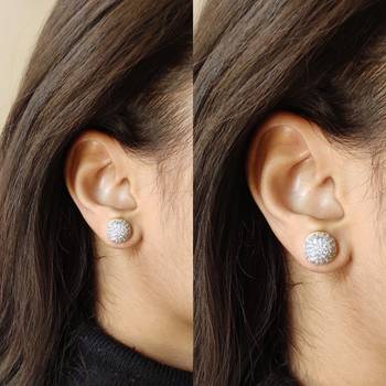 Round American Diamond Stud Earrings 3