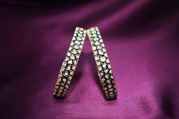 M Creation Black Meena Gold Plated Designer Bangles 4