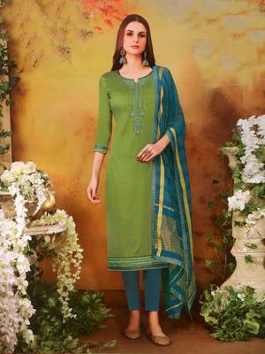 Green embroidered silk salwar 1