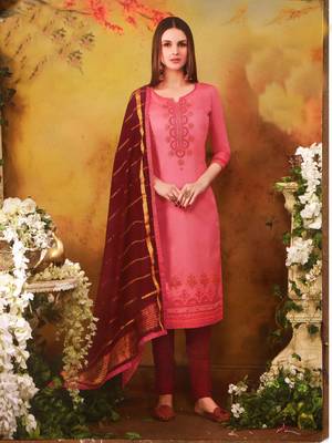 Pink embroidered silk salwar 1