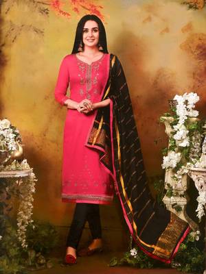 Pink embroidered silk salwar 1