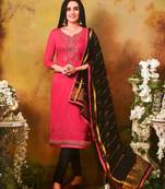 Pink embroidered silk salwar
