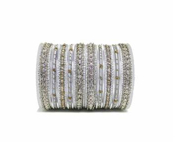 Silver Zircon Bangles And Bracelets 1