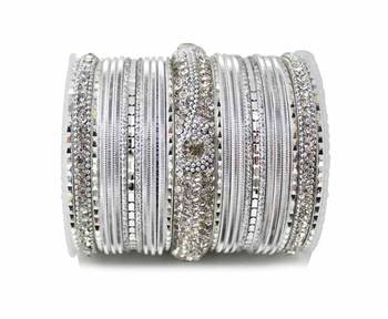 Silver Zircon Bangles And Bracelets 1