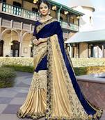 Designer Fancy Fabric  Saree With Blue Colour Blouse