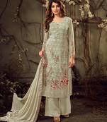 Green resham embroidery pure viscose salwar