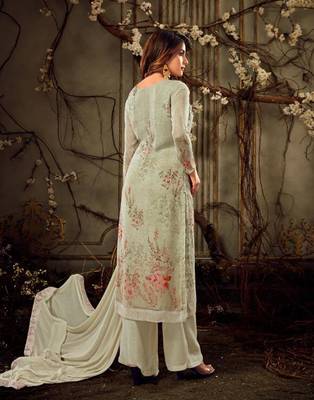 Green resham embroidery pure viscose salwar 2